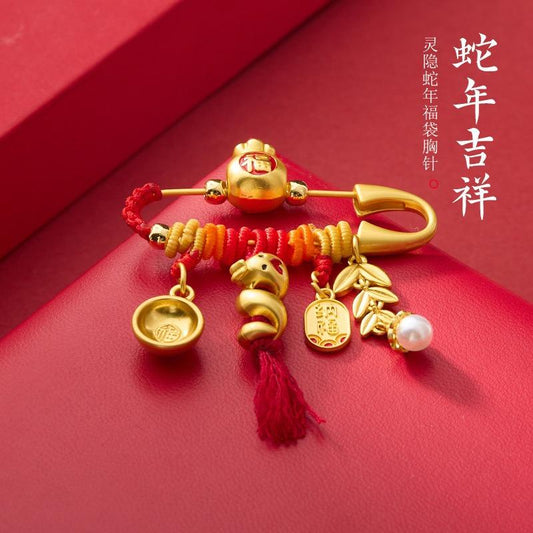 Lingyin Snake Brooch New Year Pregnant Mom Newborn Baby Lucky Bag Peace Baby Pin