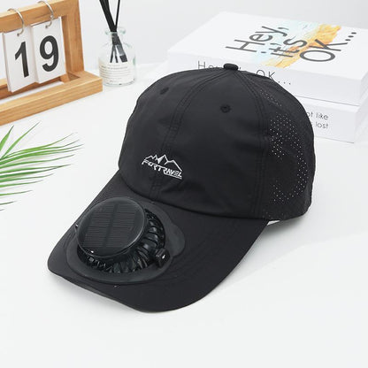Summer Solar Charging Digital Display Fan Outdoor Quick-Dry Sunshade Sun Protection Wide Breathable Brim Hat Baseball Cap