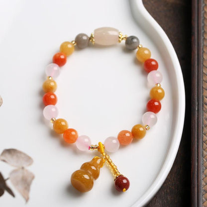 Temple Natural Xinjiang Pumpkin Beads Bracelet Couple Retro Ethnic Style Gourd Pumpkin Jinsi Jade Bracelet