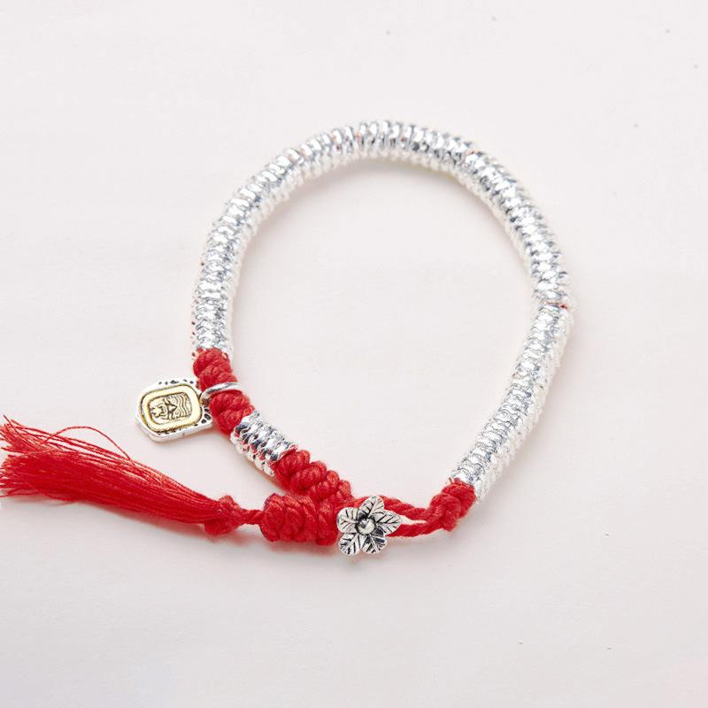 New Chinese Style Coiled Bracelet for Women Zakiram Waist Wrap Ten Thousand Good Fortune Red String Bracelet for Birth Year Good Luck Gift for Best Friend