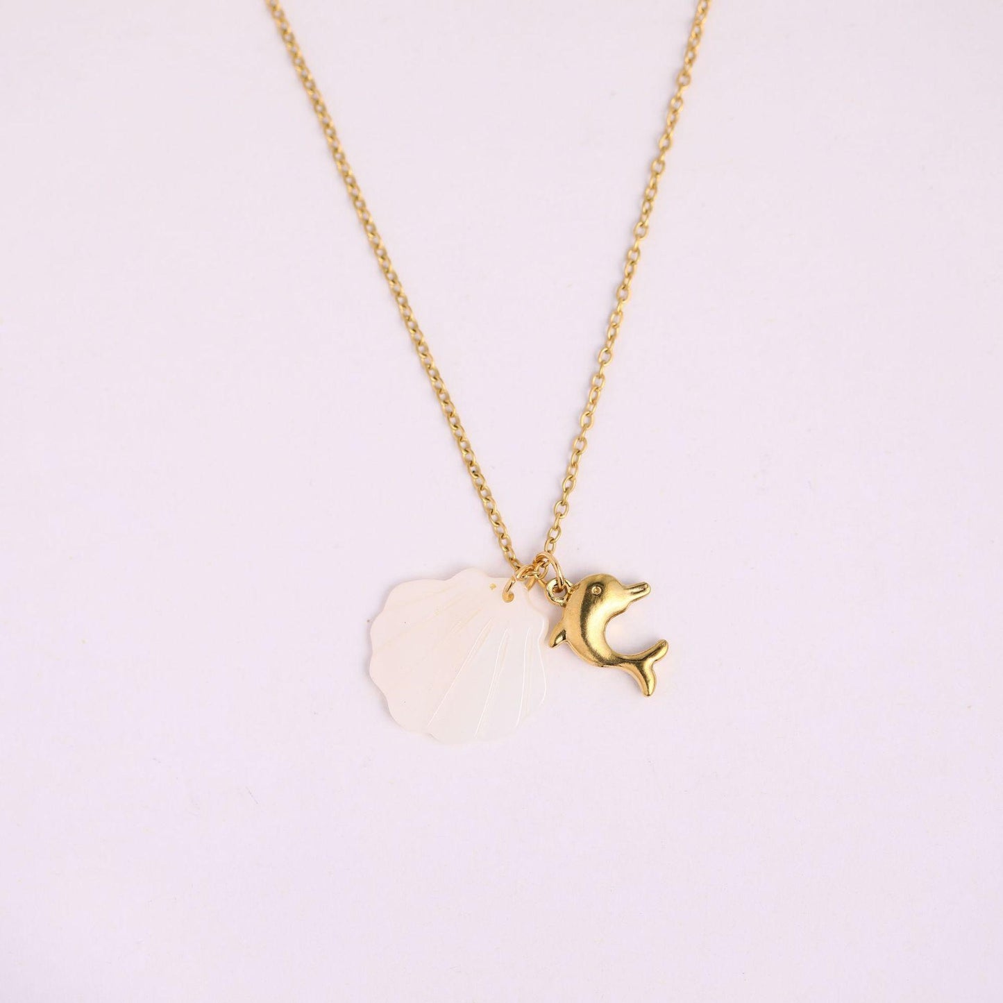 Titanium Steel High Color Retention European and American Beach Starfish Necklace Summer Style Conch Pendant Shell DIY Necklace 18K Gold Plated