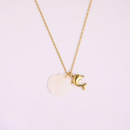 Titanium Steel High Color Retention European and American Beach Starfish Necklace Summer Style Conch Pendant Shell DIY Necklace 18K Gold Plated
