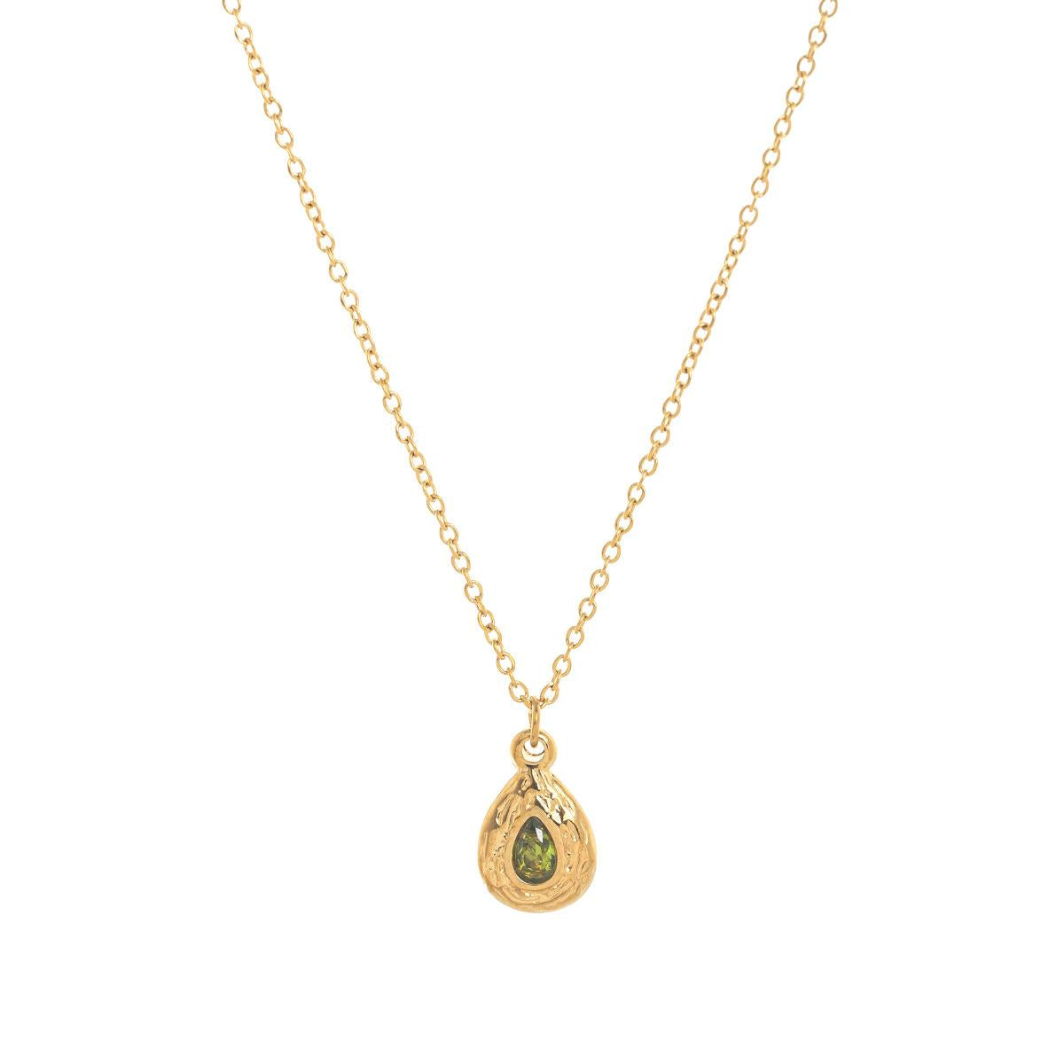 Titanium Steel Color Retention In Stock December Birthstone Irregular Pendant Necklace Round Coin Necklace