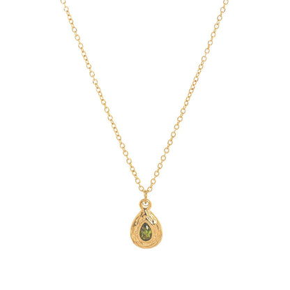 Titanium Steel Color Retention In Stock December Birthstone Irregular Pendant Necklace Round Coin Necklace