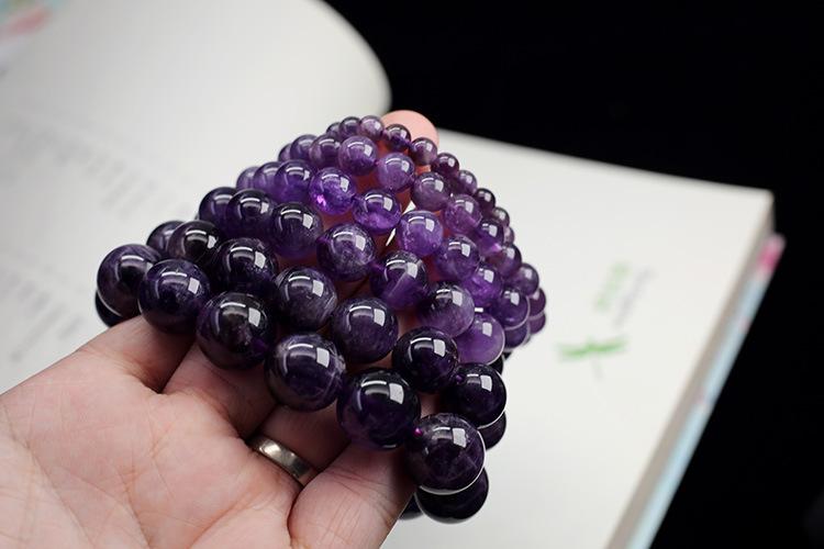 Natural Crystal Bracelet for Women Dreamy Amethyst Beaded DIY Purple Natural Gemstone Friendship Jewelry