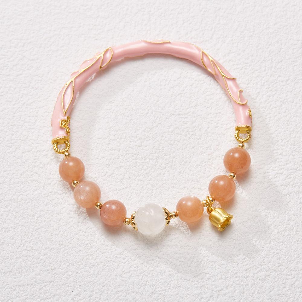 Xianji Same Style Half-Life Natural Sunstone Bracelet for Women Lily of the Valley Ruyi Half Bracelet Best Friend Gift