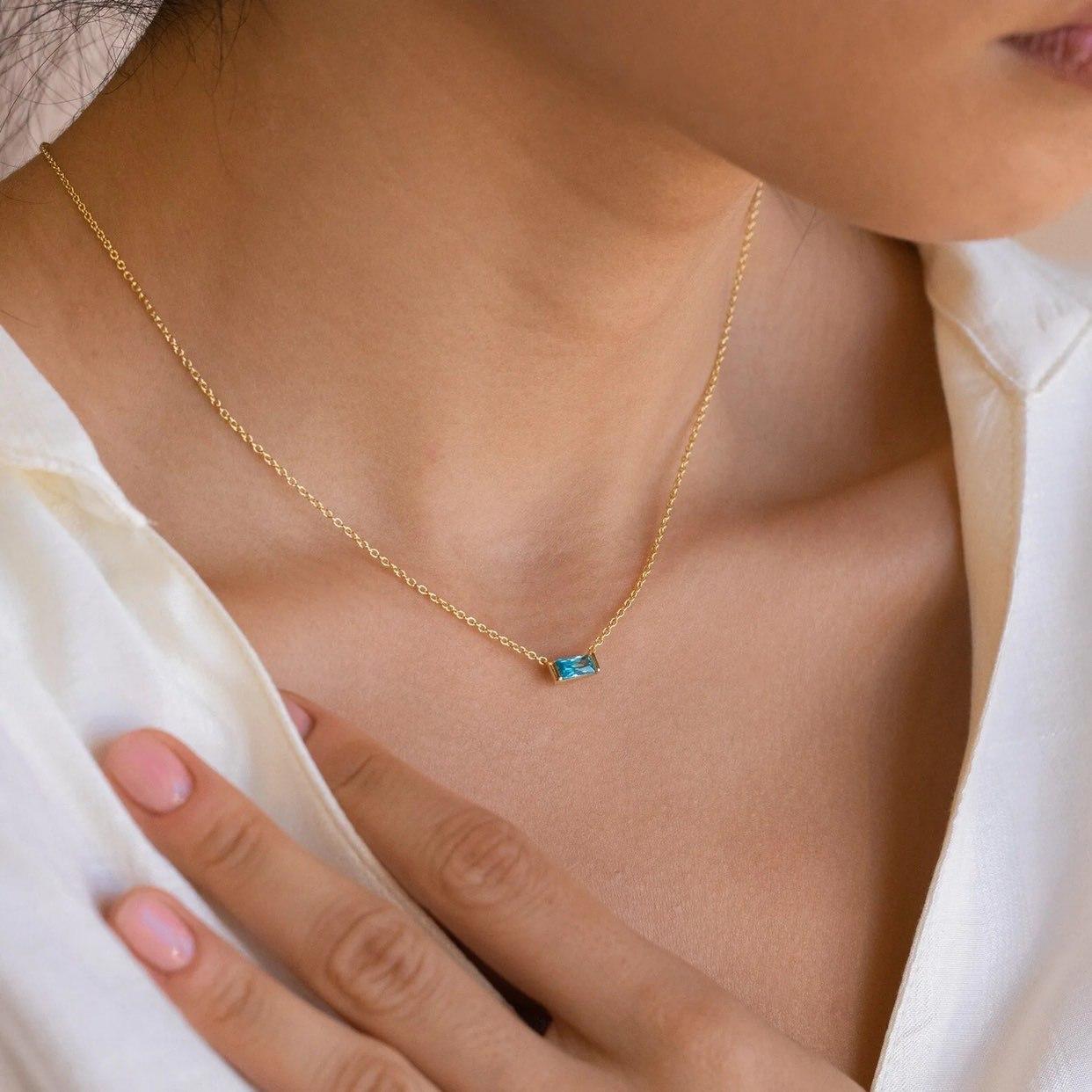 Titanium Steel Birthstone 12 Birthstone Zircon Necklace Monthly Stone Women High Color Retention Ins Necklace