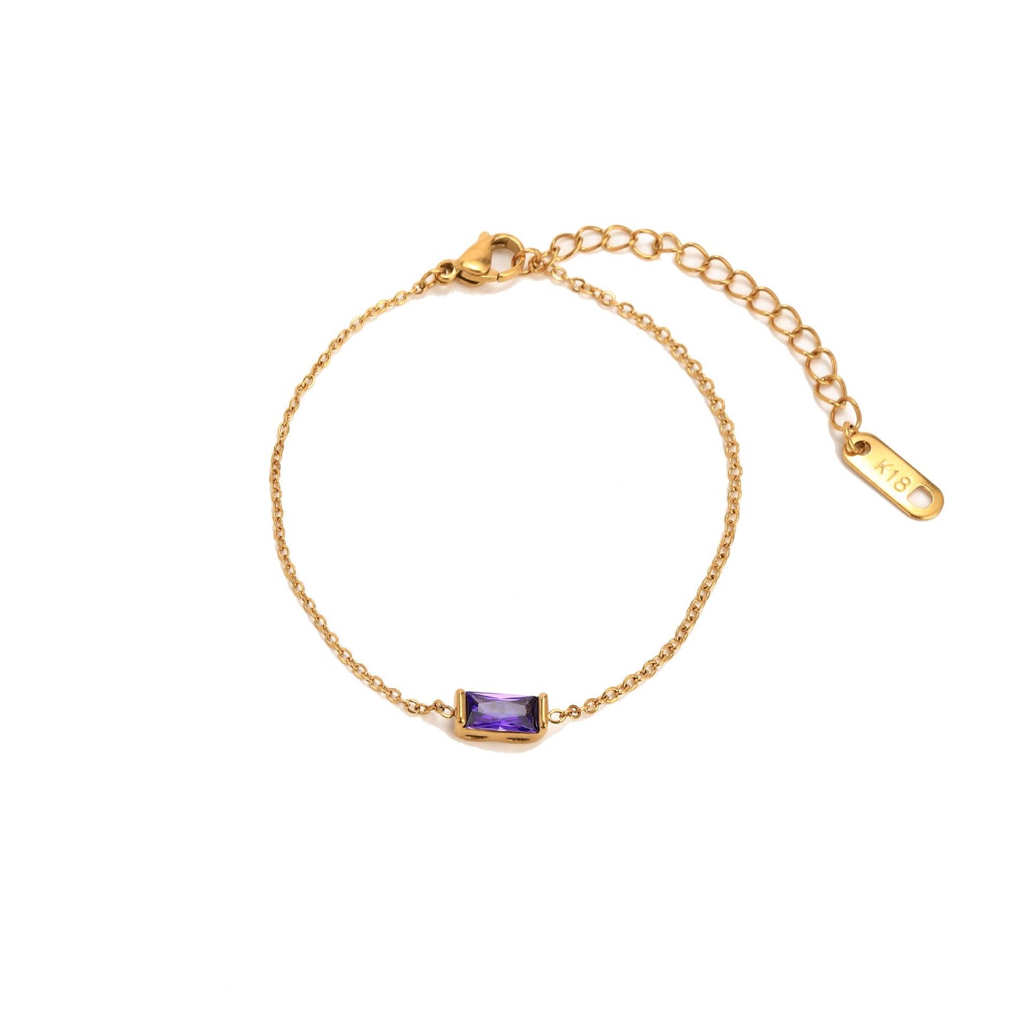Titanium Steel Birthstone 12 Birthstone Zircon Necklace Monthly Stone Women High Color Retention Ins Necklace