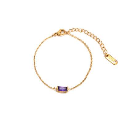 Titanium Steel Birthstone 12 Birthstone Zircon Necklace Monthly Stone Women High Color Retention Ins Necklace