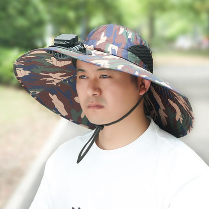 Summer Rechargeable Multi-Fan Hat Pastoral Outdoor Play Work Travel Sunshade Face Shield Wide Brim Sun Hat