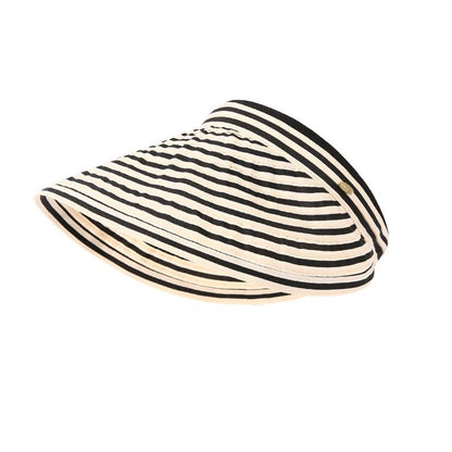 Striped Visor Hat for Women Summer Korean Style Wide Brim Sun Hat Striped Beach Hat Foldable Headband