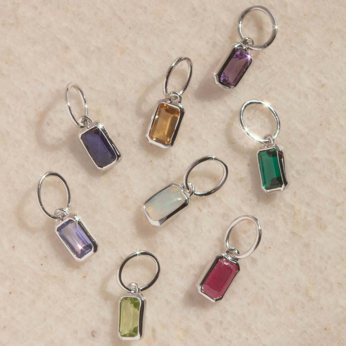 Stainless Steel 12 Birthstone Pendant DIY Accessories Necklace Twelve Birthstone Cubic Colorful Zircon Pendant Color Retention