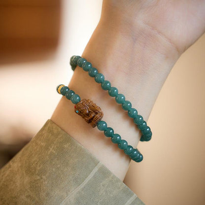 Natural Blue Water Jade Bracelet for Women Zakira Ram New Chinese Style Double Circle Bracelet Zakira Empress Tibetan Style Bracelet