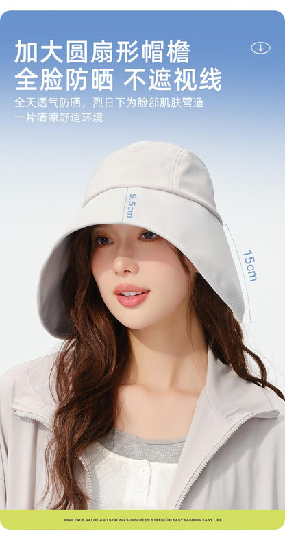 Spring and Summer Sun Protection Hat for Women, Ice Silk Cool Sun Hat, UV Protection, Fashionable Wide Brim Casual Hat