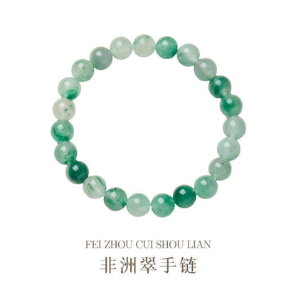 Natural 8MM African Jade Bracelet Neon Jade Necklace Earrings Bracelet Festival Chinese Style Gift