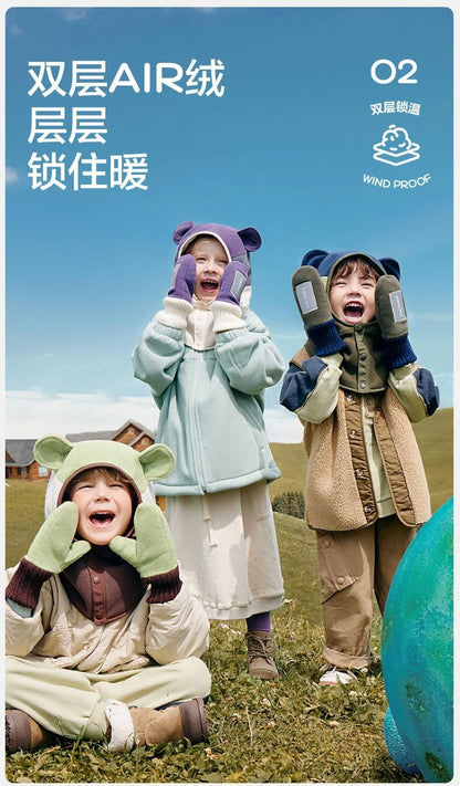 KK Tree Children's Hat Autumn Winter Boys Girls Baby Pullover Hat Winter Scarf Neck Warmer Ear Protection Warmth