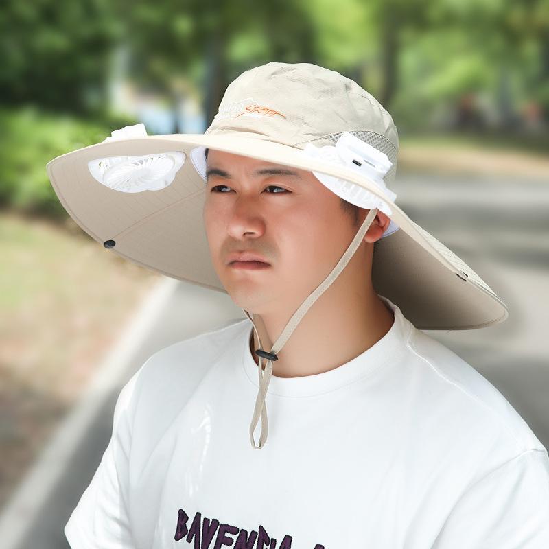 Summer Rechargeable Multi-Fan Hat Pastoral Outdoor Play Work Travel Sunshade Face Shield Wide Brim Sun Hat