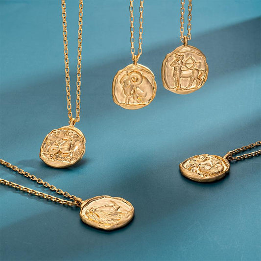 Twelve Constellation Pendant Necklace Furnace Vacuum Electroplating 18k Gold 12 Constellations