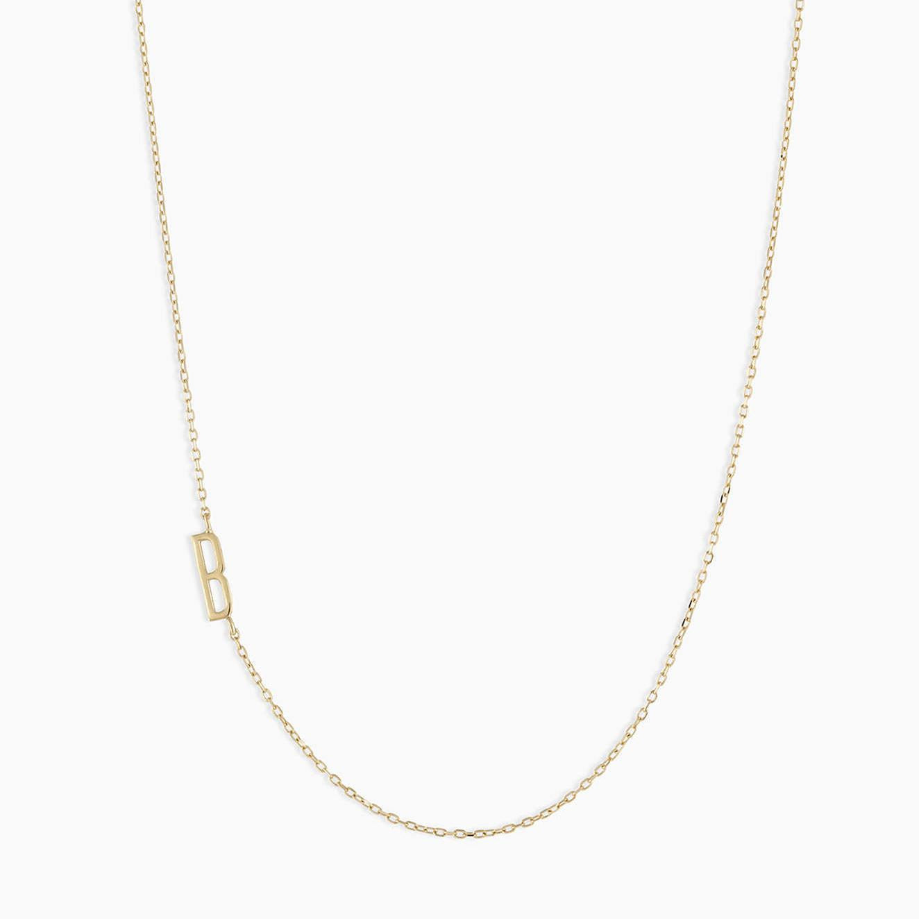 Titanium Steel High Color Retention 26 Letters Capital Initial Necklace for Women Clavicle Chain Gold Plated