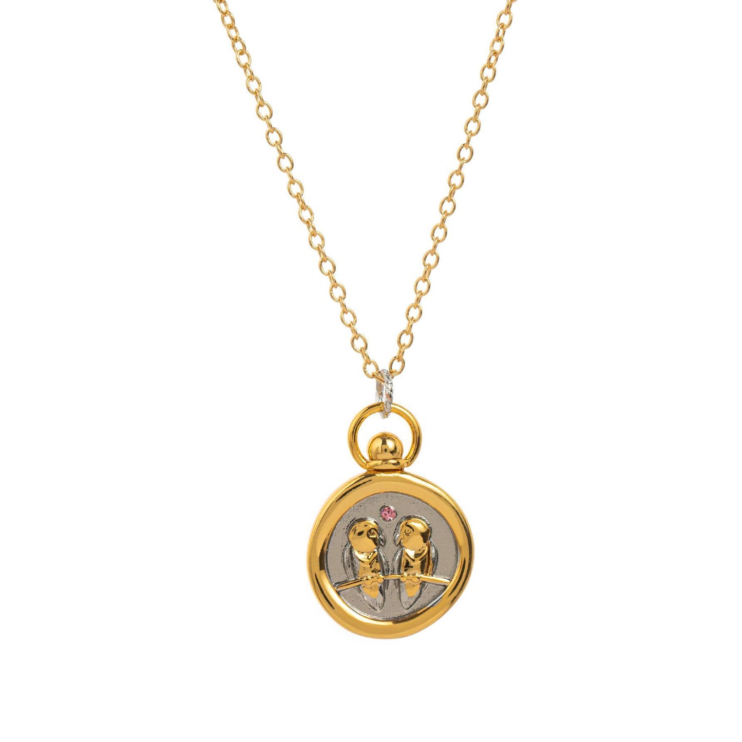 European and American 12 Zodiac Sign Stamp Color Retention Casting Plated 18K Gold Contrast Pendant Necklace for Women Twelve Zodiac Sign Necklace