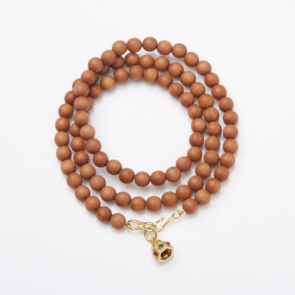 Milk Fragrance Barbie Sandalwood Necklace for Women Eight Treasures Dzi Bead Bracelet Adjustable Dual-use Versatile High-end Sweater Chain