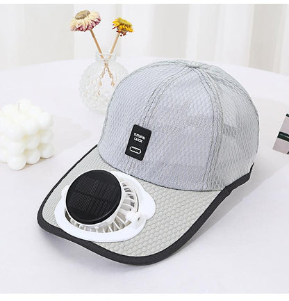 Summer New Breathable Mesh Hat Solar Charging Fan Hat Sunshade Sun Protection Outdoor Casual Unisex Adult