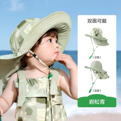 KK Tree Baby Sun Hat Spring and Autumn Style Baby Sun Hat Boys and Girls Big Brim Sun Hat 2025 New Style