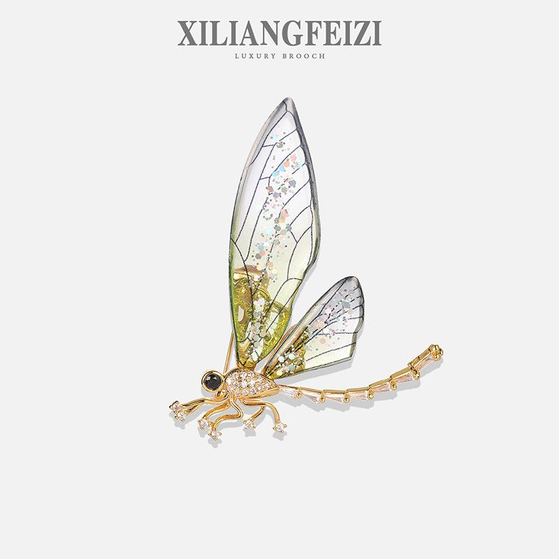 Sparkling Acrylic Transparent Wings Dragonfly Brooch Clothing Accessories Butterfly Corsage Bee Pin