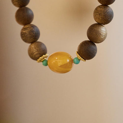 Hainan Natural Qinan Agarwood Bracelet Southern Red Pixiu Bodhisattva Chess Agarwood Beaded Bracelet Buddhist Prayer Beads