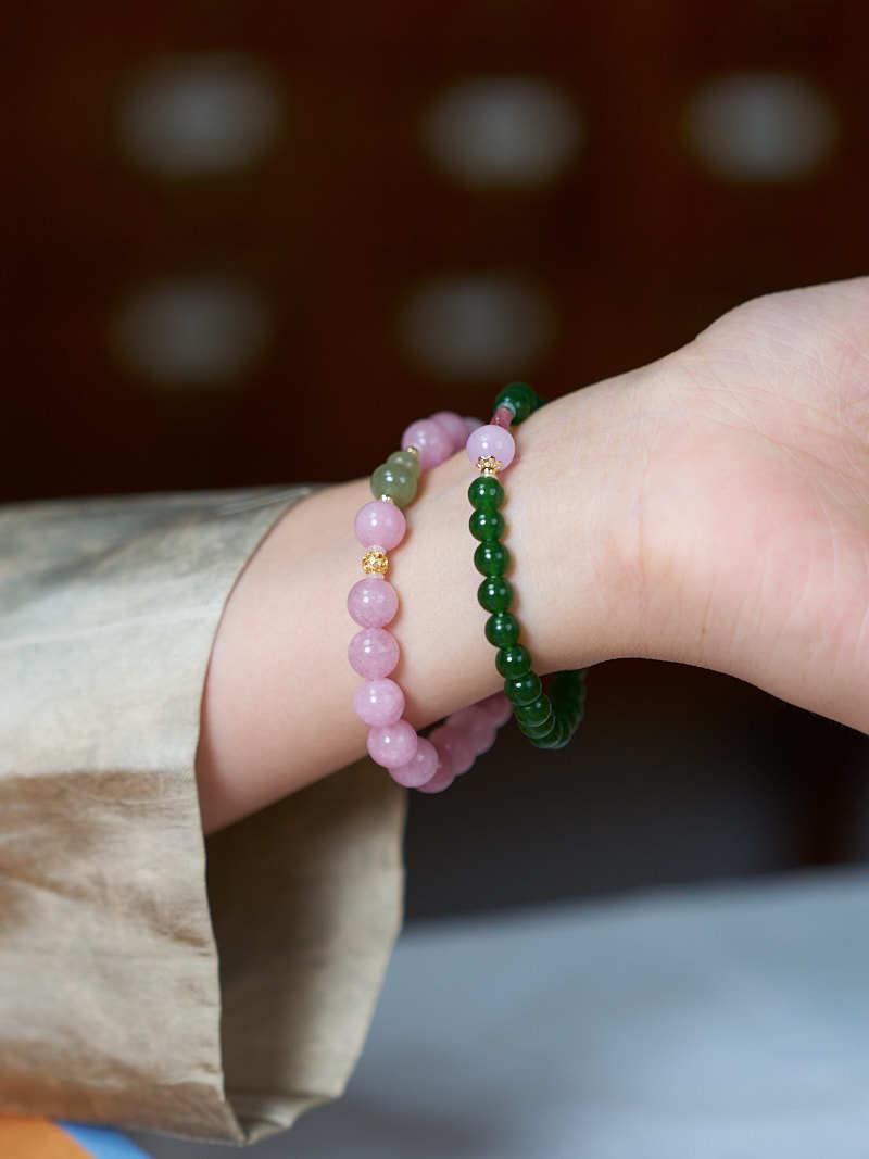 Purple Chalcedony Hetian Jade Gourd Bracelet S925 Silver Curly Grass Pattern Begonia Acacia Bracelet Chinese Style