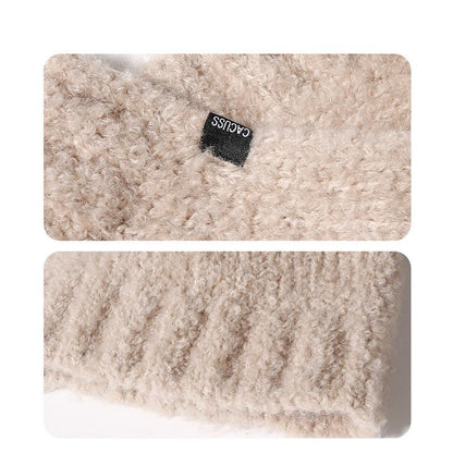 Autumn and Winter Cute Bear Parent-Child Knitted Hat Warm Ear Protection Wool Hat Korean Version Fluffy Cold-Proof Outdoor Hat