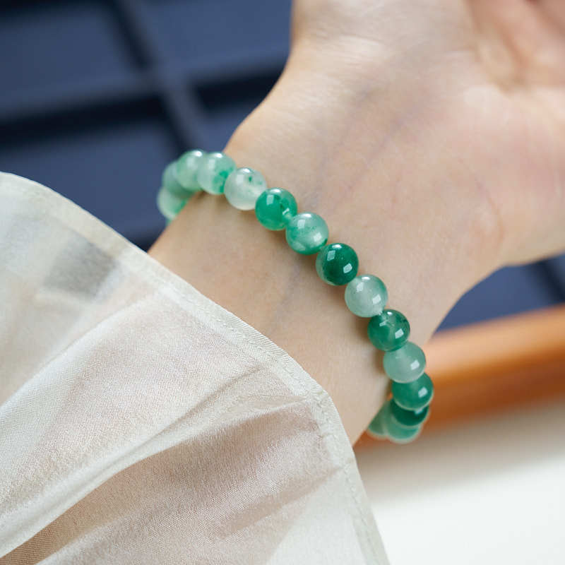 Natural 8MM African Jade Bracelet Neon Jade Necklace Earrings Bracelet Festival Chinese Style Gift