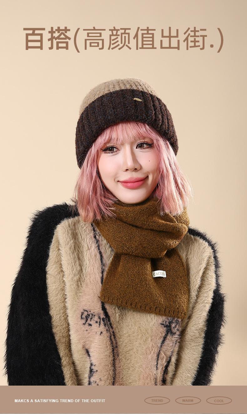 Winter Scarf Wool Blend Warm Neck Scarf Simple Versatile Shawl Cold-Proof Neck Warmer Scarf Unisex