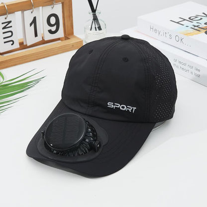 Summer Solar Charging Digital Display Fan Outdoor Quick-Dry Sunshade Sun Protection Wide Breathable Brim Hat Baseball Cap