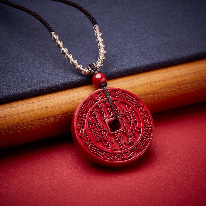 Shanggui Expenditure Necklace Original Ore High Content Purple Gold Sand Imperial Sand Necklace Zodiac Year Cinnabar Pendant Jewelry