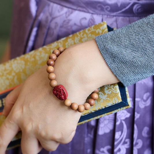 Milk Fragrance Barbie Sandalwood Twelve Zodiac Birth Year Bracelet Original Mine Purple Gold Cinnabar Birth Buddha Dragon Year Bracelet