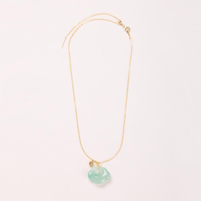 Hot-Selling Natural African Jade Necklace for Women, Cloud Pattern, Ruyi Lock, Ice Seed, Floating Flower, High-End Jade Necklace