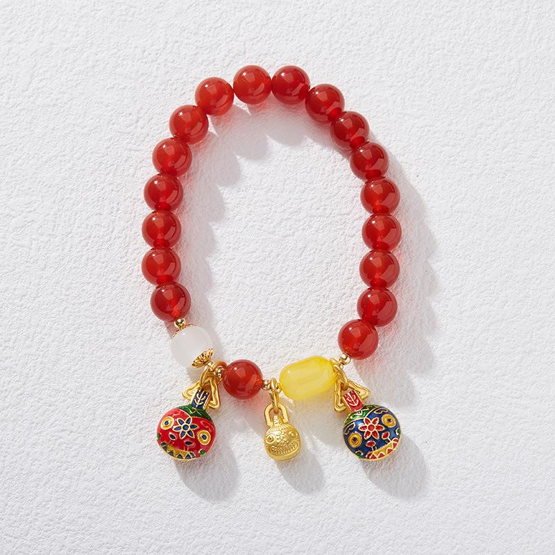 Natural Raw Mineral Purple Gold Sand Cinnabar Bracelet for Women, Gold-Sucking Beast Perfect Bracelet, Zodiac Year Gift