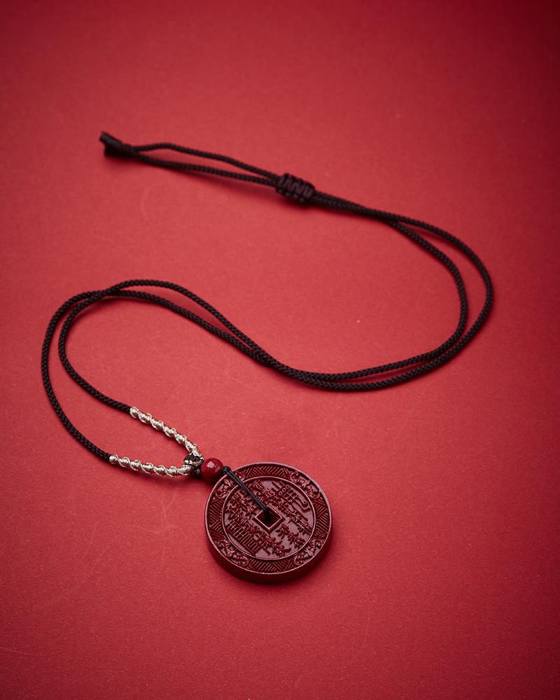 Shanggui Expenditure Necklace Original Ore High Content Purple Gold Sand Imperial Sand Necklace Zodiac Year Cinnabar Pendant Jewelry