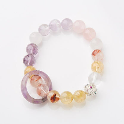 Nine Purple Fire Bracelet for Women Amethyst Purple Phantom Design Crystal Gemstone DIY Bracelet Collection