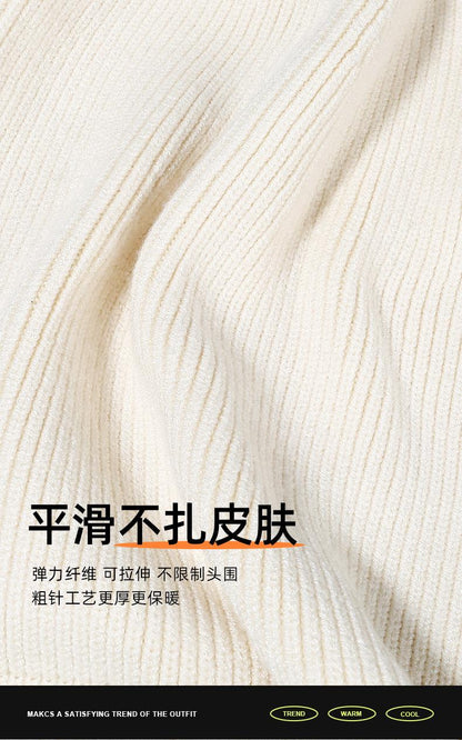 Autumn Winter Knitted Hat for Women Korean Version Large Head Circumference Fashionable Cold Hat for Men Trendy Woolen Hat Couple Matching Style