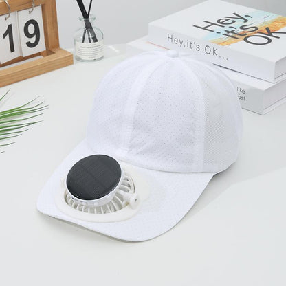 Summer Solar Charging Digital Display Fan Outdoor Quick-Dry Sunshade Sun Protection Wide Breathable Brim Hat Baseball Cap
