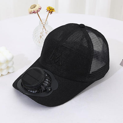 Adult Summer Solar Charging Fan Hat Men and Women Mesh Breathable Mesh Hat Casual Outdoor Extended Brim Sun Hat
