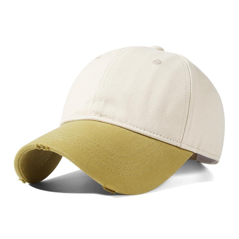 Spring Summer Soft Top Baseball Cap for Women Dopamine Fashion Color-Block Duckbill Cap American Retro Outdoor Plain Casual Hat