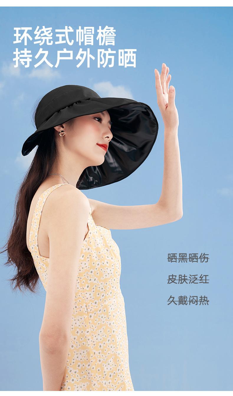 Spring and Summer Sun Hat Women's Big Brim Foldable Shell-like Bonnet Ice Silk Anti-Bacteria UV Protection Topless Hat