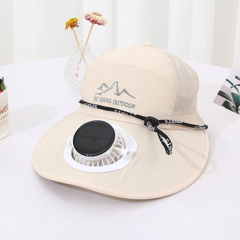 Men's Summer Solar Charging Hat with Fan Fishing Outdoor Sunshade Sun Protection Hat Women's Wide Brim Mesh Hat