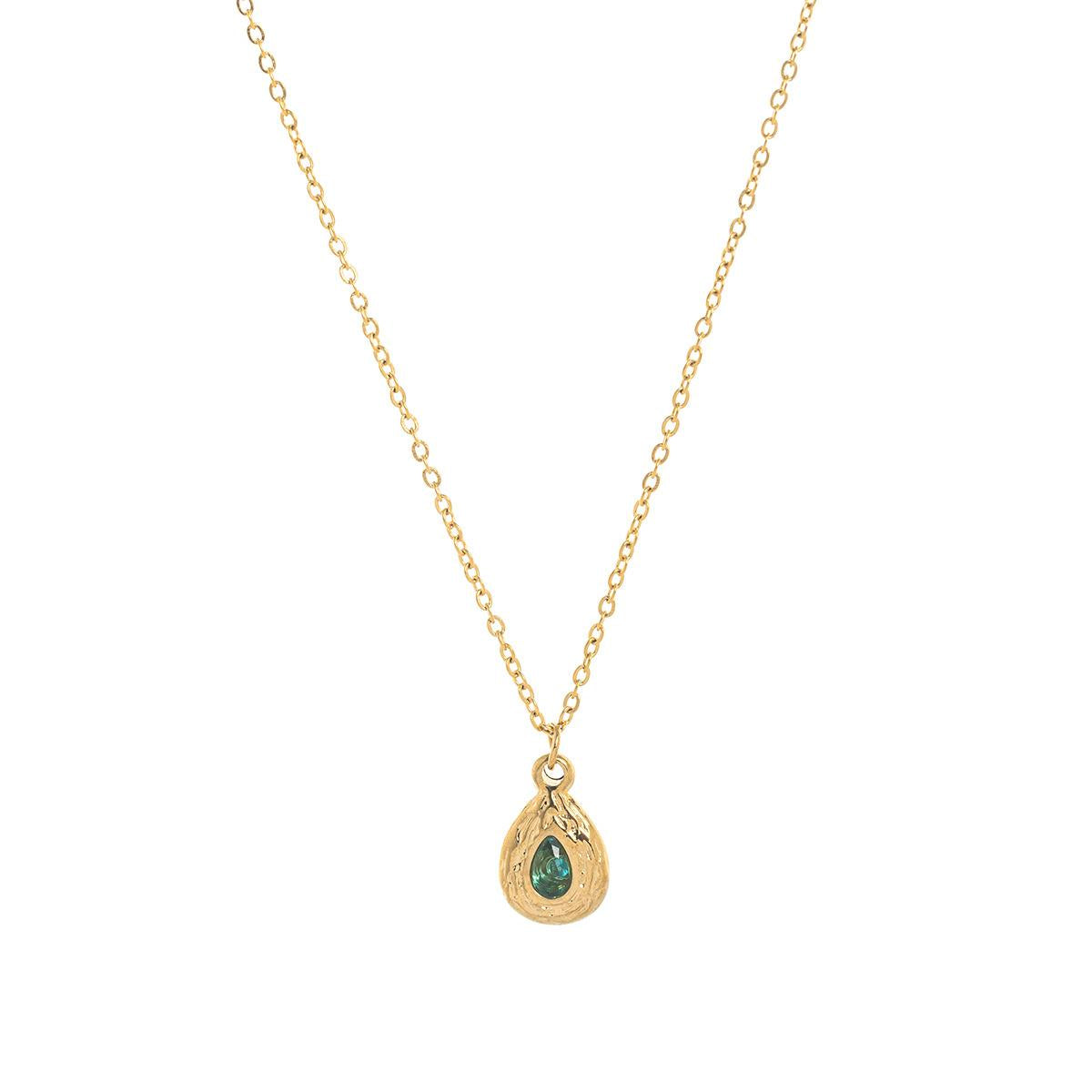 Titanium Steel Color Retention In Stock December Birthstone Irregular Pendant Necklace Round Coin Necklace