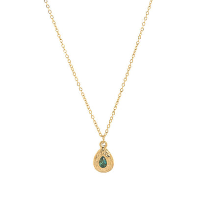 Titanium Steel Color Retention In Stock December Birthstone Irregular Pendant Necklace Round Coin Necklace