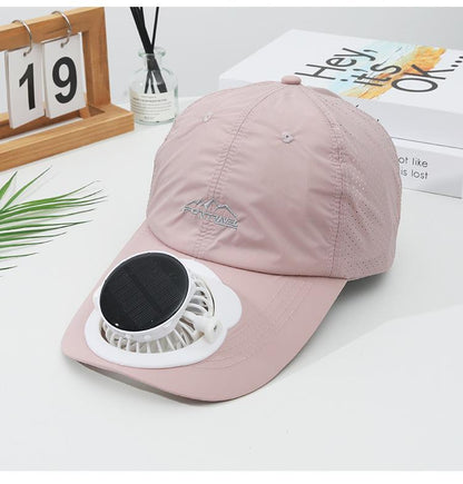 Summer Solar Charging Digital Display Fan Outdoor Quick-Dry Sunshade Sun Protection Wide Breathable Brim Hat Baseball Cap