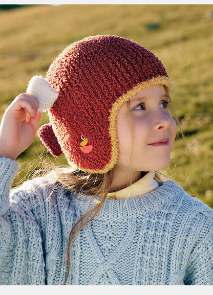 Baby Hat Autumn Winter Children Knitted Hat Ear Protection Baby Cute Girl Scarf Gloves Boy New Style